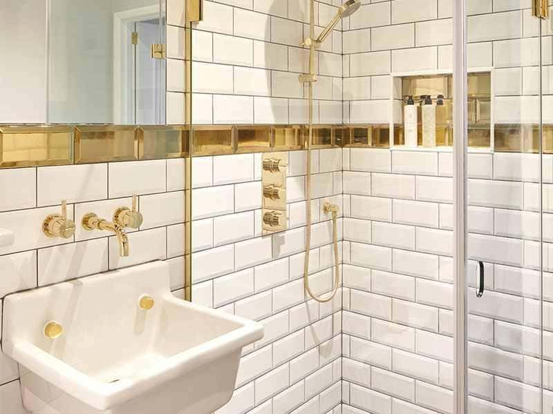 کاشی حمام طلایی با درخششی متمایز و چشم نواز